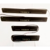 Renault Triber Door Foot LED Mirror Finish Black Glossy Scuff Sill Plate Guards (Set of 4Pcs.)