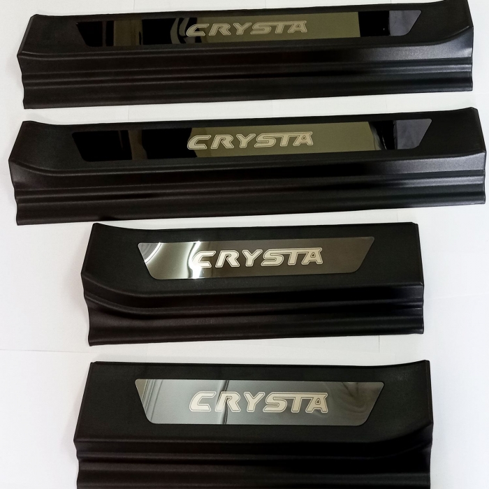 Toyota Innova Crysta Oem Type Scuff Sill Plate With Blue Light Black Glossy Toyota Innova Crysta Oem Type Scuff Sill Plate With Blue Light Black Glossy