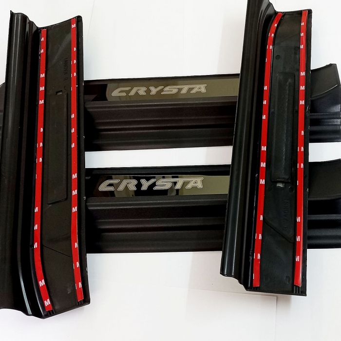 Toyota Innova Crysta Oem Type Scuff Sill Plate With Blue Light Black Glossy Toyota Innova Crysta Oem Type Scuff Sill Plate With Blue Light Black Glossy