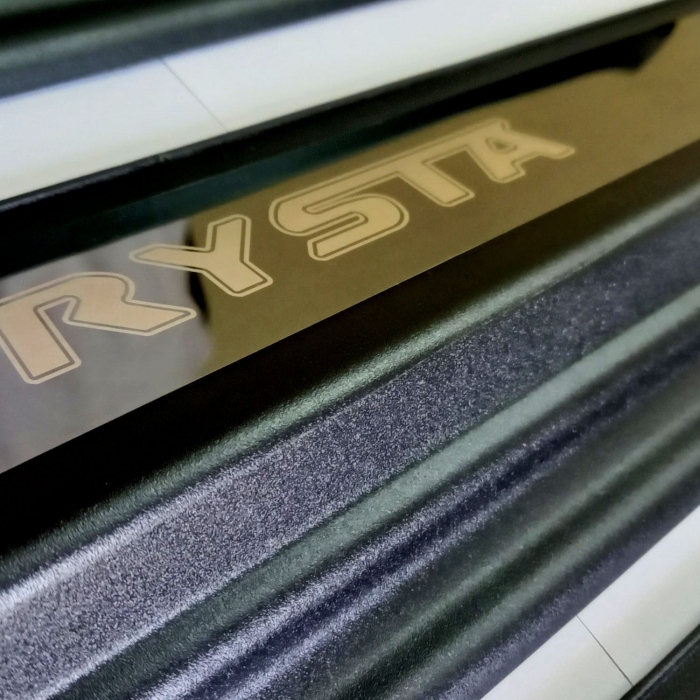 Toyota Innova Crysta Oem Type Scuff Sill Plate With Blue Light Black Glossy Toyota Innova Crysta Oem Type Scuff Sill Plate With Blue Light Black Glossy