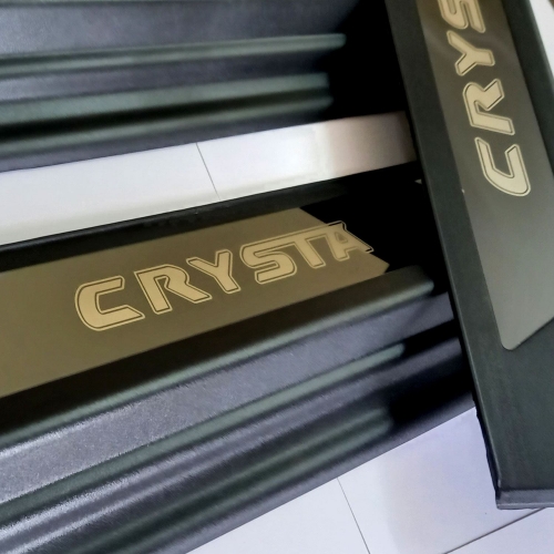 Toyota Innova Crysta Oem Type Scuff Sill Plate With Blue Light Black Glossy Toyota Innova Crysta Oem Type Scuff Sill Plate With Blue Light Black Glossy