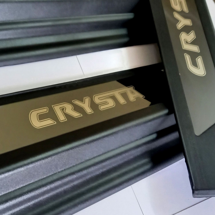 Toyota Innova Crysta Oem Type Scuff Sill Plate With Blue Light Black Glossy Toyota Innova Crysta Oem Type Scuff Sill Plate With Blue Light Black Glossy