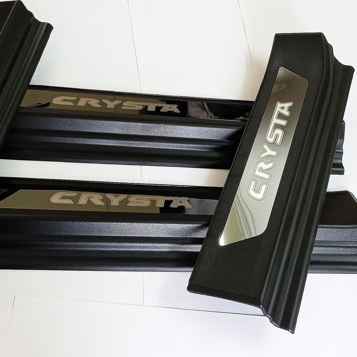 Toyota Innova Crysta Oem Type Scuff Sill Plate With Blue Light Black Glossy Toyota Innova Crysta Oem Type Scuff Sill Plate With Blue Light Black Glossy