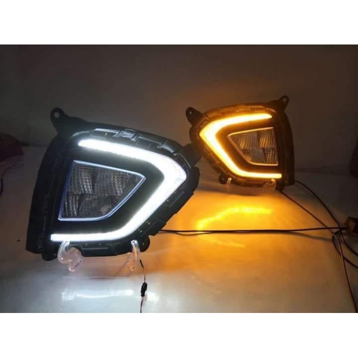 Hyundai Creta 2018 Facelift Front LED DRL Day Time Running Light With Fog Lamp (Set of 2Pcs.) Hyundai Creta 2018 Facelift Front LED DRL Day Time Running Light With Fog Lamp (Set of 2Pcs.)