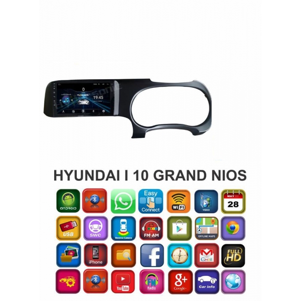 Hyundai Aura 9 Inches HD Touch Screen Smart Android Stereo (2GB, 16GB) with Stereo Frame By Carhatke