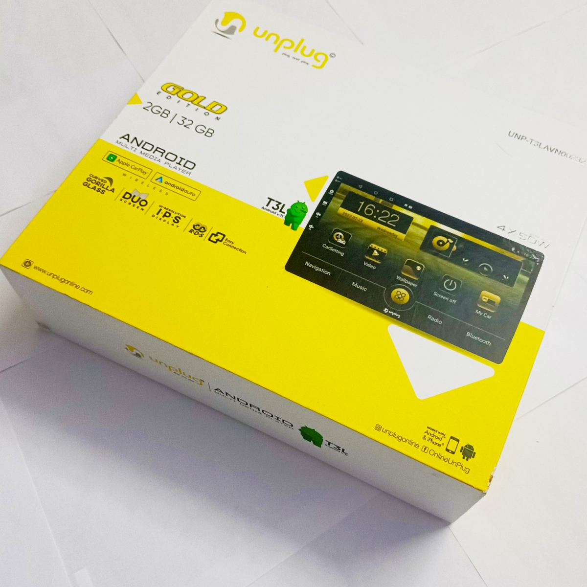 Unplug Gold Edition 9 Inches Android Stereo With Apple Car Play And