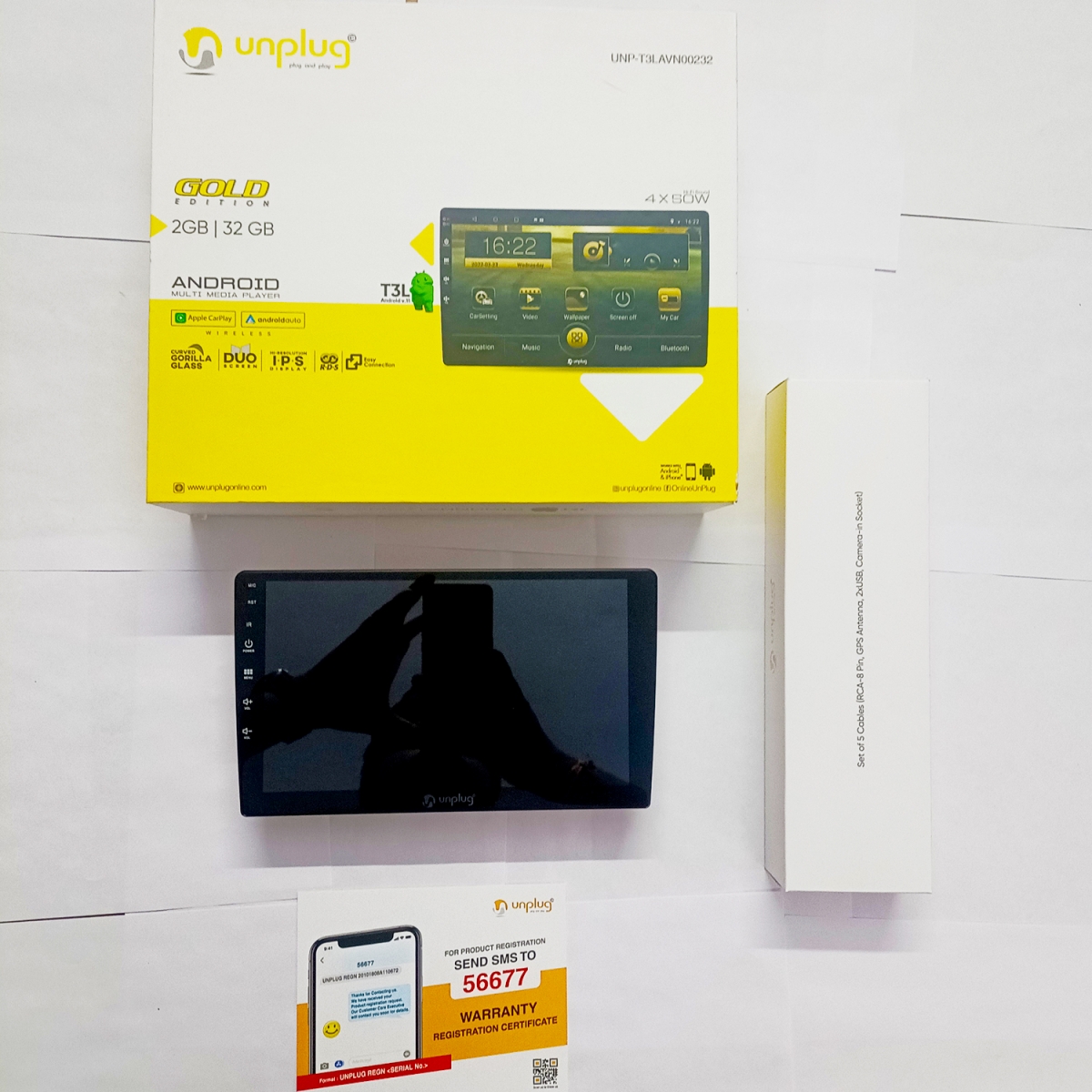 Unplug Gold Edition 9 Inches Android Stereo With Apple Car Play And