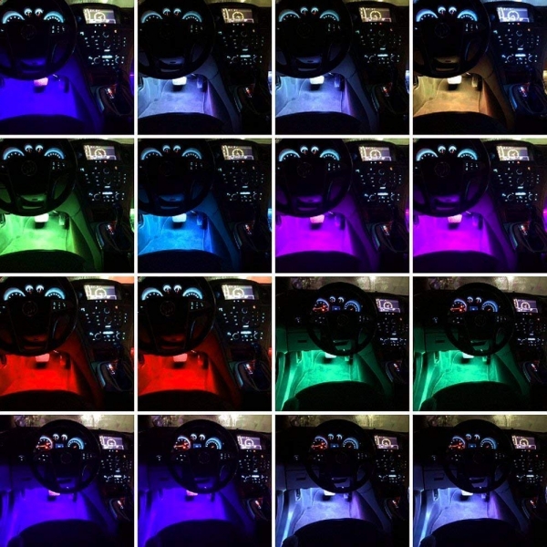 Car Interior Under Dashbord Atmosphere Multicolor Strip LED Light With Wireless Remote Control