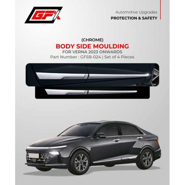 GFX Hyundai Verna 2023 Onwards  Body Chrome Side Moulding - 4 Pcs.