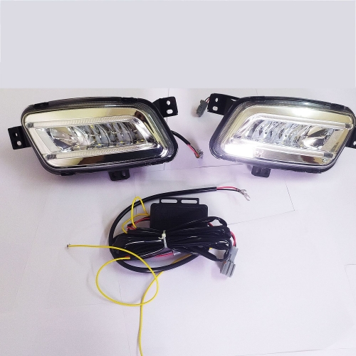 Ford New Endeavour Front LED DRL Daytime Running Light & Fog Lamp with Indicator (Set of 2Pcs.)