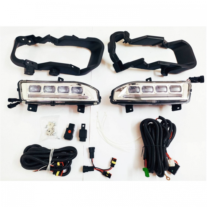Nissan Kick LED DRL Daytime Running Lights With Matrix Turn Signal & LED Fog Lamp - Volmax (Set of 2Pcs.) Nissan Kick LED DRL Daytime Running Lights With Matrix Turn Signal & LED Fog Lamp - Volmax (Set of 2Pcs.)