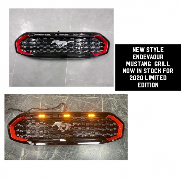 Ford Mustang Style Front Grill With LED Lights For New Endeavour 2020 Type 3