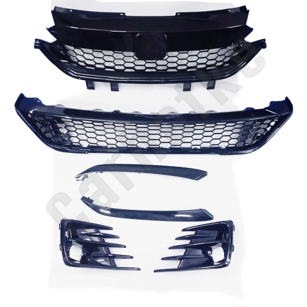 Honda New City 2020 5th Generation RS Style Modified Front Grill Glossy black Painted