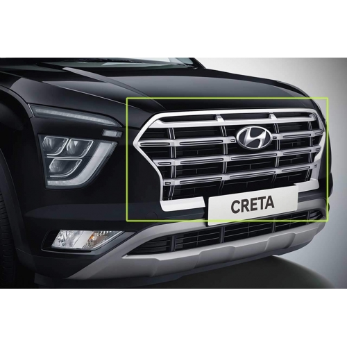 Hyundai New Creta 2020 Onwards Chrome Front Grill Complete (Ring and Slats)