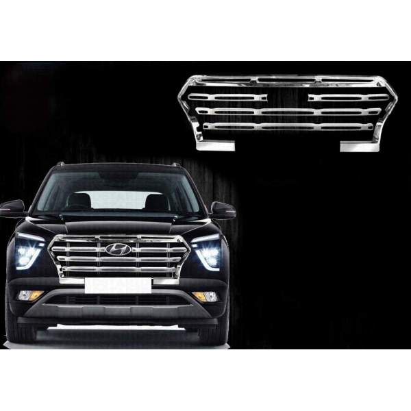 Hyundai New Creta 2020 Onwards Chrome Front Grill Complete (Ring and Slats)