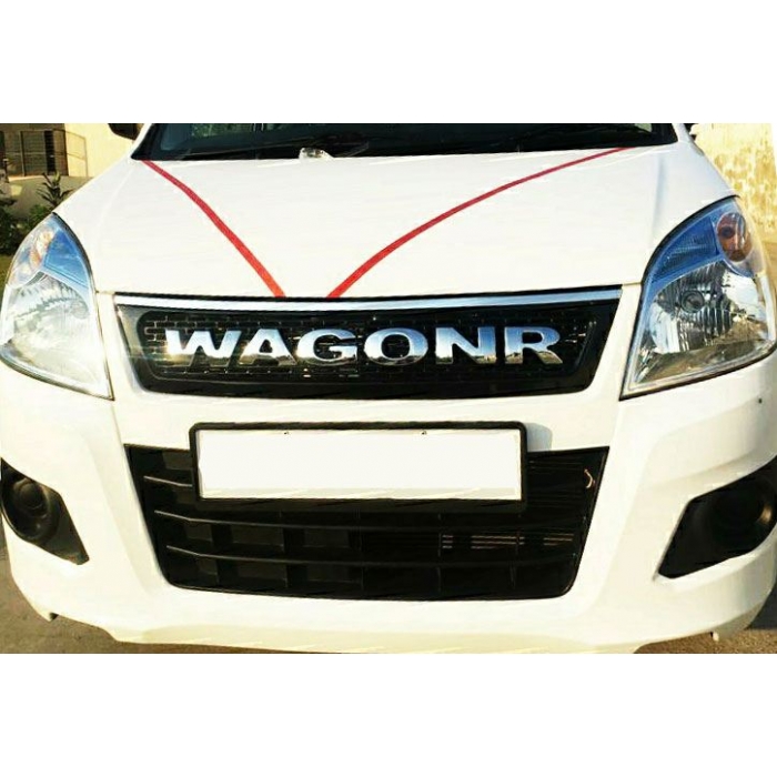 Maruti Suzuki New WagonR Logo Alpha Front Grill 2014 2018 Black Glossy 
