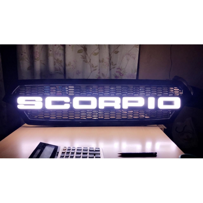 Mahindra Scorpio Logo Alpha Front Grill With LED Neon Lights 