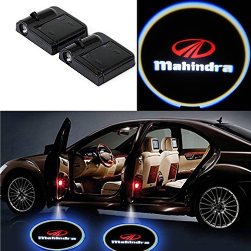 Wireless Car Welcome Logo Shadow Projector Ghost Lights Kit For Mahindra Navosport Set of 2