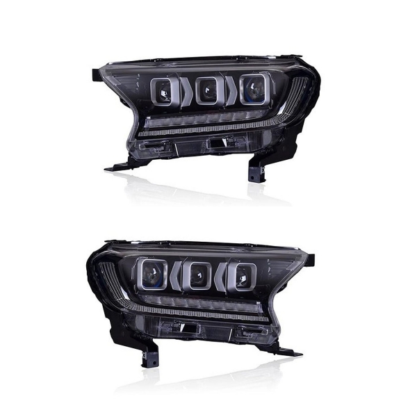 Ford New Endeavour Facelift 2019 Onwards Bugatti Style Modified Headlight with Drl and Projector Lamp (Set of 2Pcs.)