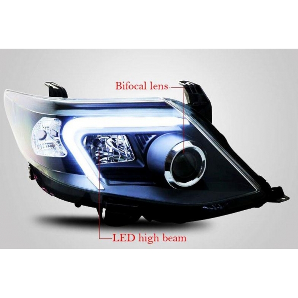 Toyota Fortuner Type 2 Modified Headlight with Drl and HID Projector Lamp (Set of 2Pcs.)