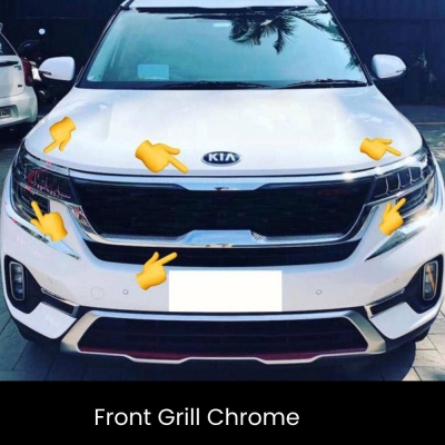 Cnleague Kia Seltos 2019-23 Front Grill Outer Chrome Trim
