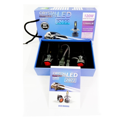 Silver 12 months Warranty 9006 LED Headlight Bulbs Super Bright Car Exterior White Light Built-in Driver Lamp All-in-One Conversion Bulb Kit with Cool White Lights 