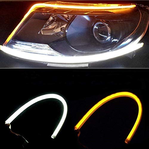 Strip LED DRL Daytime Running Light Sequential Turn Signal Lights for Car Headlight