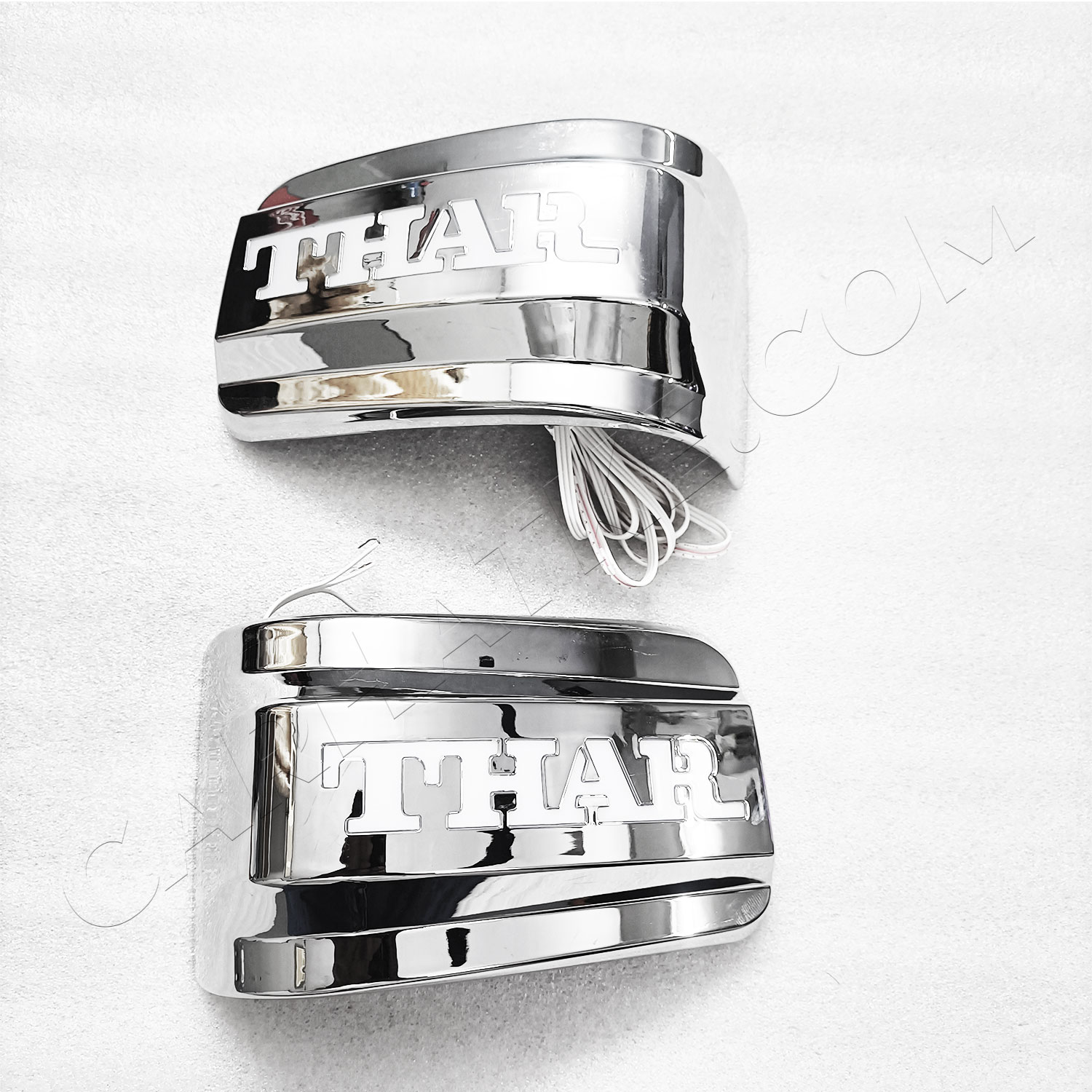 Mahindra New Thar ORVM Mirror Cover LED Light Matrix Style Chrome