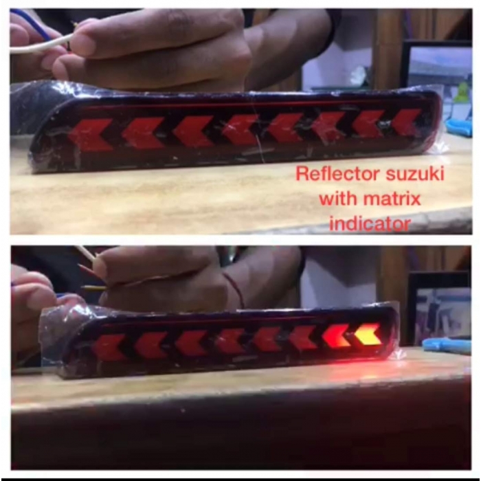Bumper LED Reflector Lights Moving Matrix For Maruti New Brezza 2020 Arrow Design (Set of 2Pcs.) Bumper LED Reflector Lights Moving Matrix For Maruti New Brezza 2020 Arrow Design (Set of 2Pcs.)