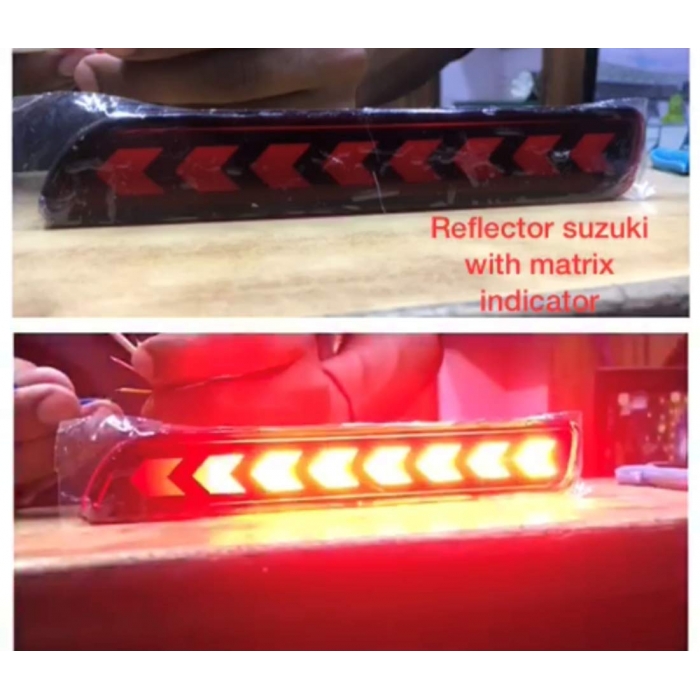 Bumper LED Reflector Lights Moving Matrix  For Maruti Vitara Brezza Arrow Design (Set of 2Pcs.)