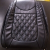 Skoda Fabia PU Leatherate Luxury Car Seat Cover With Pillow and Neck Rest All Black With Bucket Fitting Seat Cover
