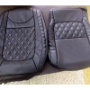 Tata Harrier PU Leatherate Luxury Car Seat Cover With Pillow and Neck Rest All Black With Bucket Fitting Seat Cover