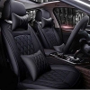 Volkswagen Cross Polo PU Leatherate Luxury Car Seat Cover With Pillow and Neck Rest All Black With Bucket Fitting Seat Cover