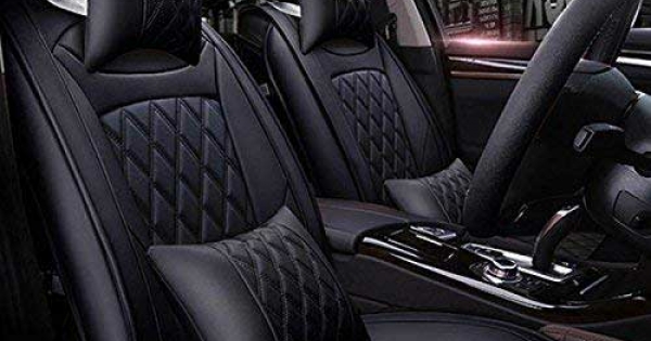 Toyota Innova Crysta PU Leatherate Luxury Car Seat Cover With Pillow and  Neck Rest All Black With Bucket Fitting Seat Cover
