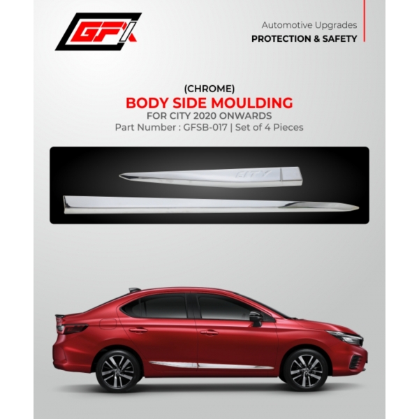 GFX Honda City 2020 Onward Chrome Body Side Moulding - Set of 4