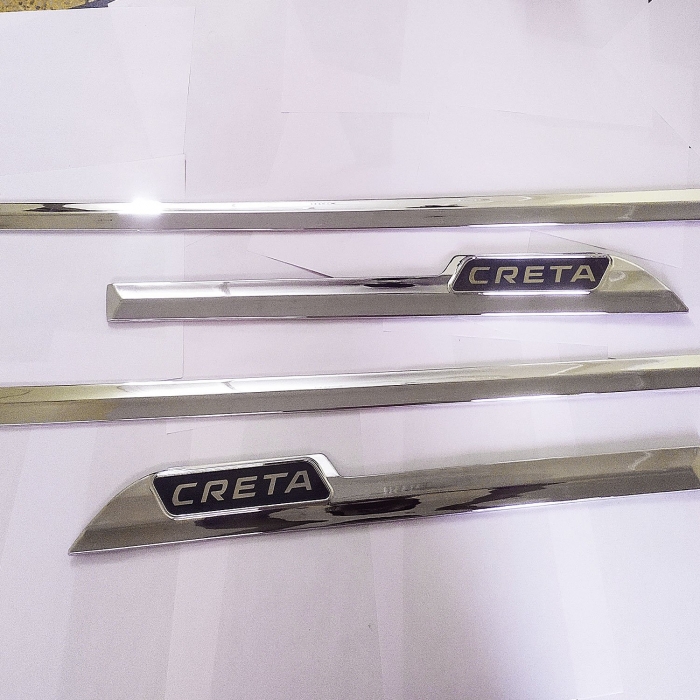 Hyundai New Creta 2020 Chrome Door Side Beading Set Of 4 - Imported Hyundai New Creta 2020 Chrome Door Side Beading Set Of 4 - Imported
