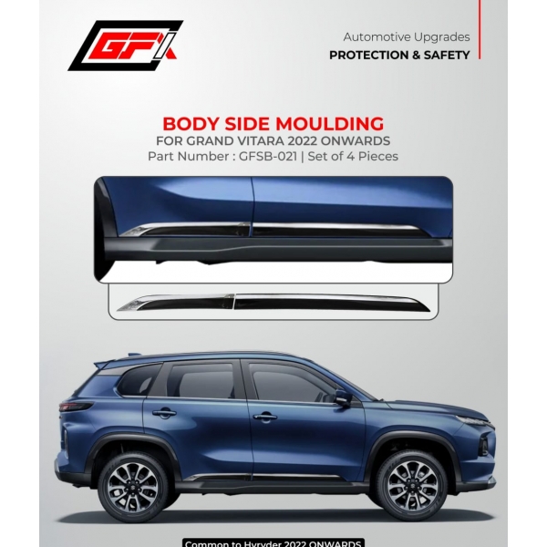 GFX Maruti Grand Vitara And Toyota Hyryder 2022 Onwards Body Side Moulding - Set of 4