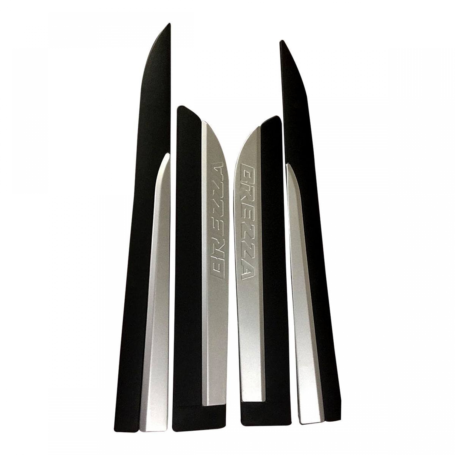 Maruti Vitara Brezza Door Side Cladding Set (Black & Silver)