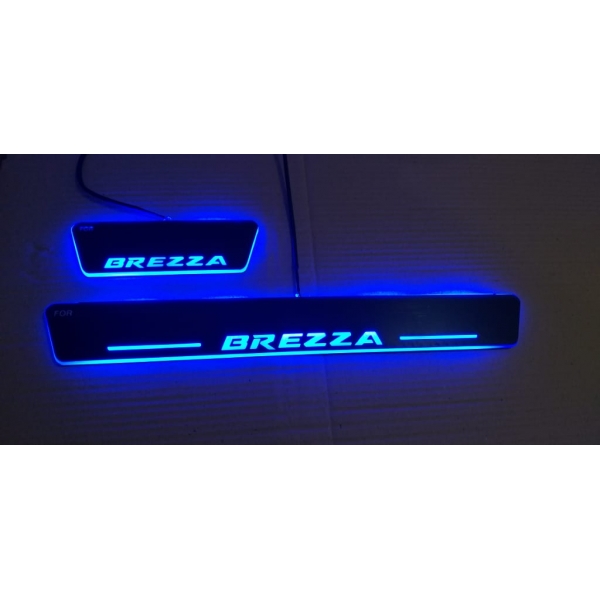 Matrix Moving LED Light Scuff Sill Plate Guards for Maruti Suzuki Vitara Brezza - 4 Pieces