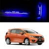 Honda New Jazz  Door Foot LED Mirror Finish Black Glossy Scuff Sill Plate Guards (Set of 4Pcs.)