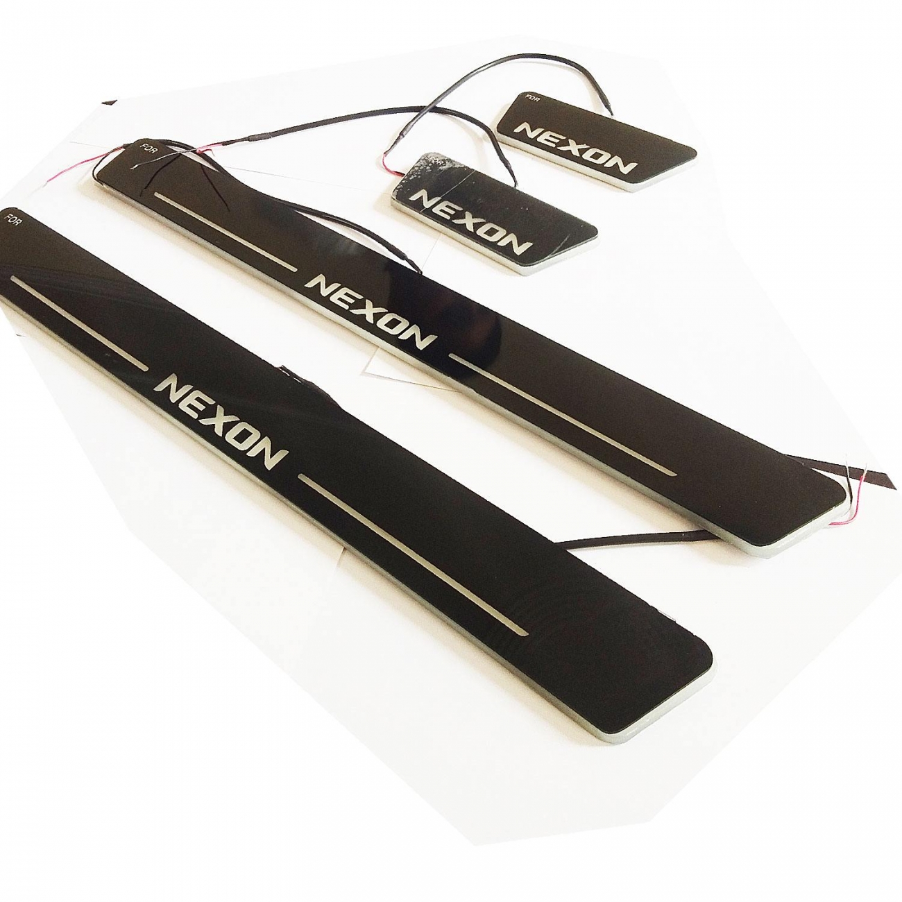 Tata Nexon Door LED Footstep Black Glossy Finish Scuff Sill Plate