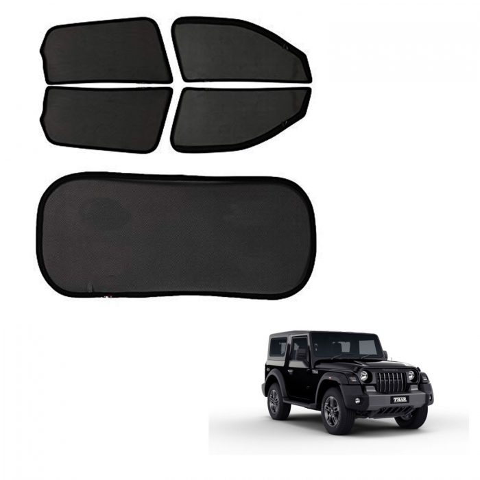 Mahindra New Thar 2020 Car Zipper Magnetic Window Sun Shades Set Of 5 Mahindra New Thar 2020 Car Zipper Magnetic Window Sun Shades Set Of 5