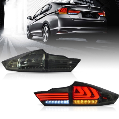 Honda City 2014-2020 Custom Modified BMW Style Tail Light With Matrix Turn Signal - Smoke Color Honda City 2014-2020 Custom Modified BMW Style Tail Light With Matrix Turn Signal - Smoke Color