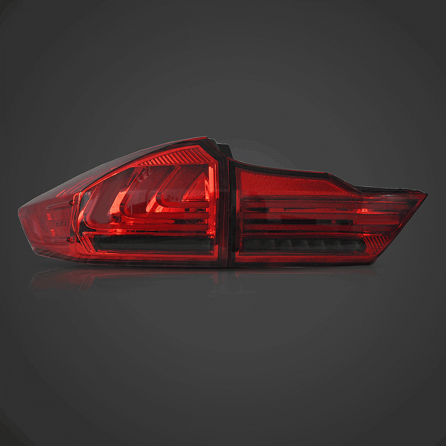 Honda City 2014-2020 Custom Modified BMW Style Tail Light With Matrix Turn Signal - Smoke Color