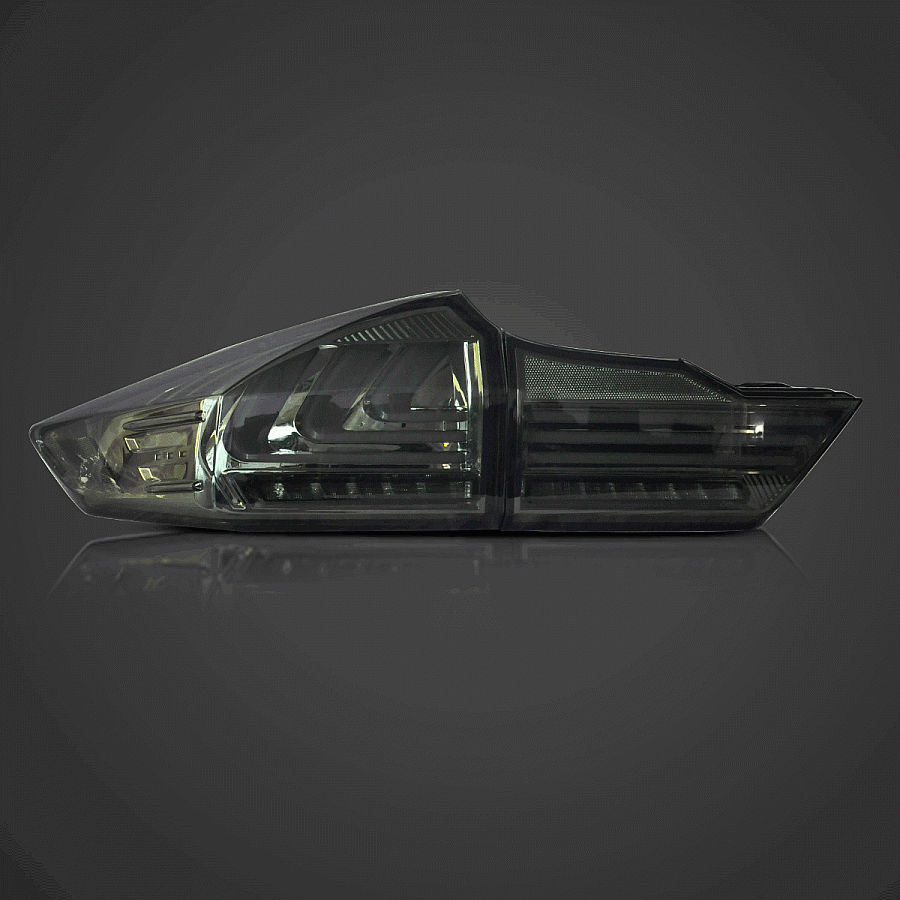 Honda City 2014-2020 Custom Modified BMW Style Tail Light With Matrix Turn Signal - Smoke Color
