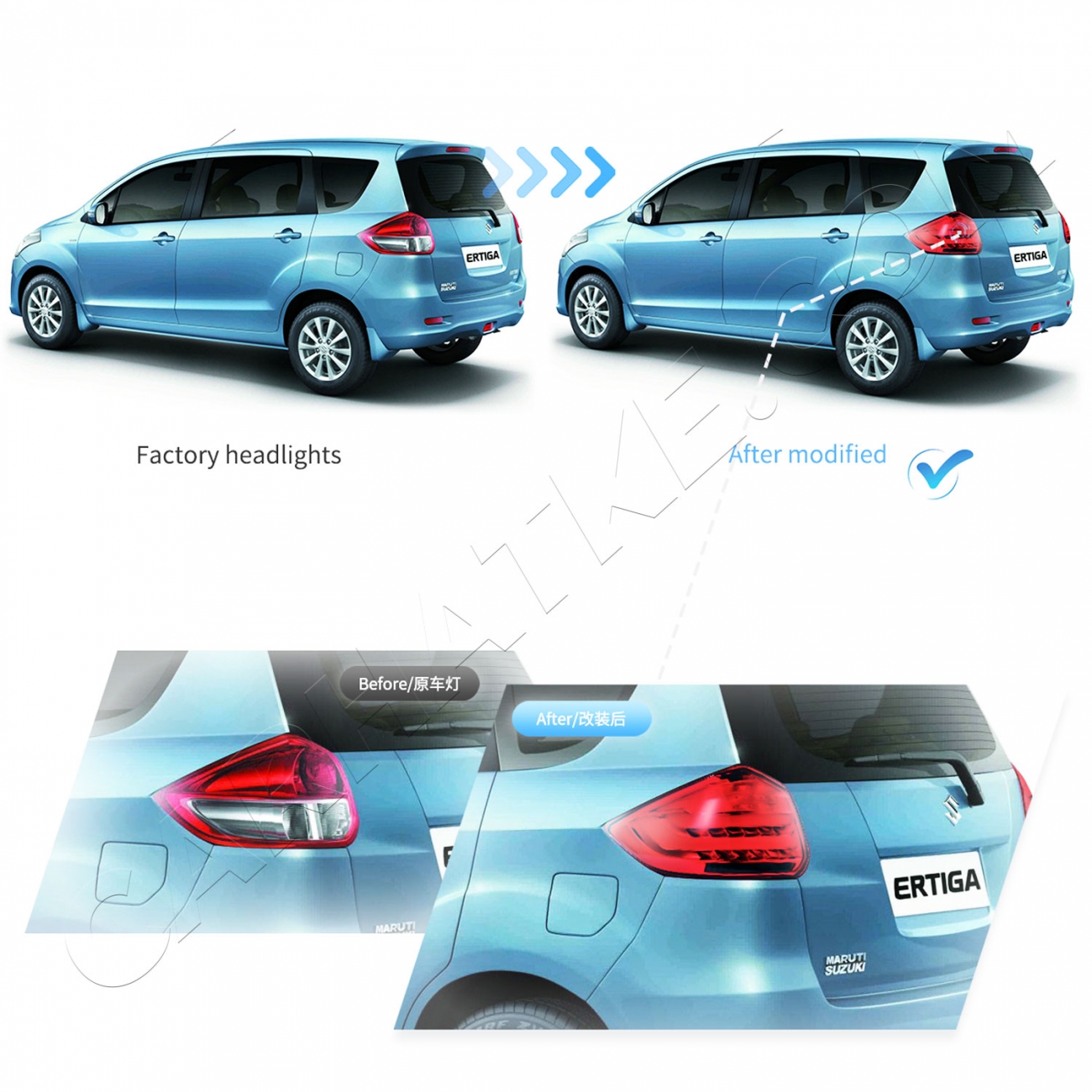 Maruti Suzuki Ertiga 20122018 Modified Tail Light With Amber Matrix