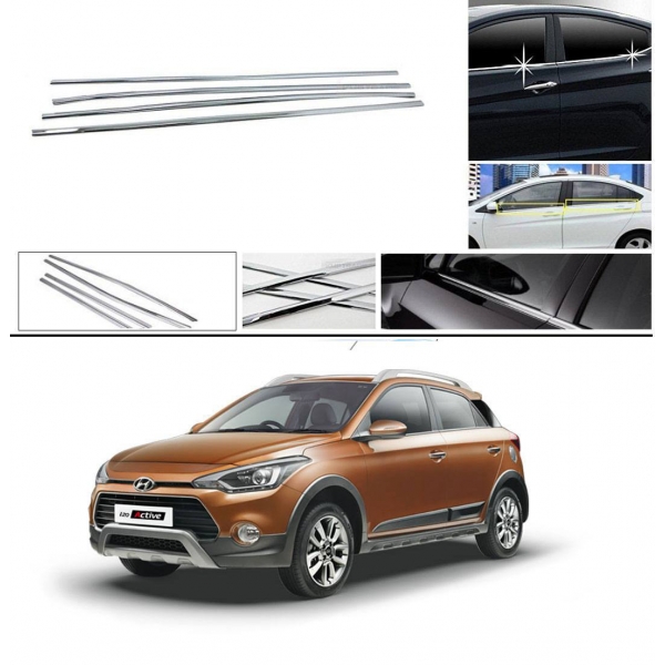 Hyundai i20 Active 2016-2020 Lower Window Chrome Garnish Trims (Set Of 4Pcs.)