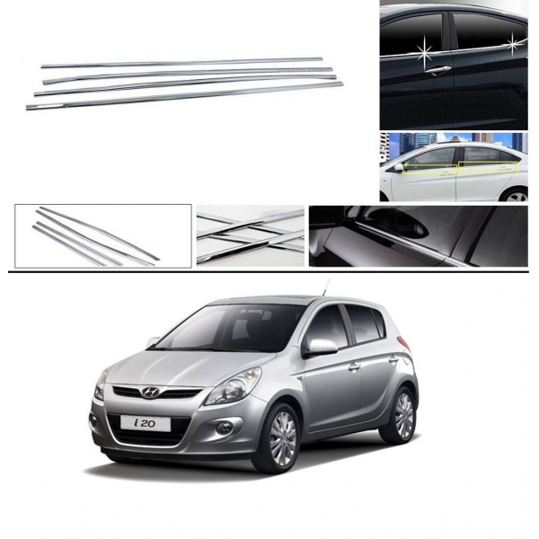 Hyundai i20 2008-2012 Lower Window Chrome Garnish Trims (Set Of 4Pcs.)