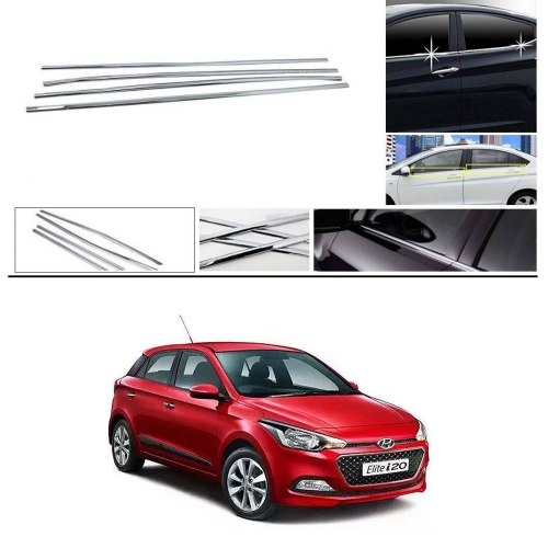 Hyundai i20 Elite 2014-2018 Lower Window Chrome Garnish Trims (Set of 4Pcs.)