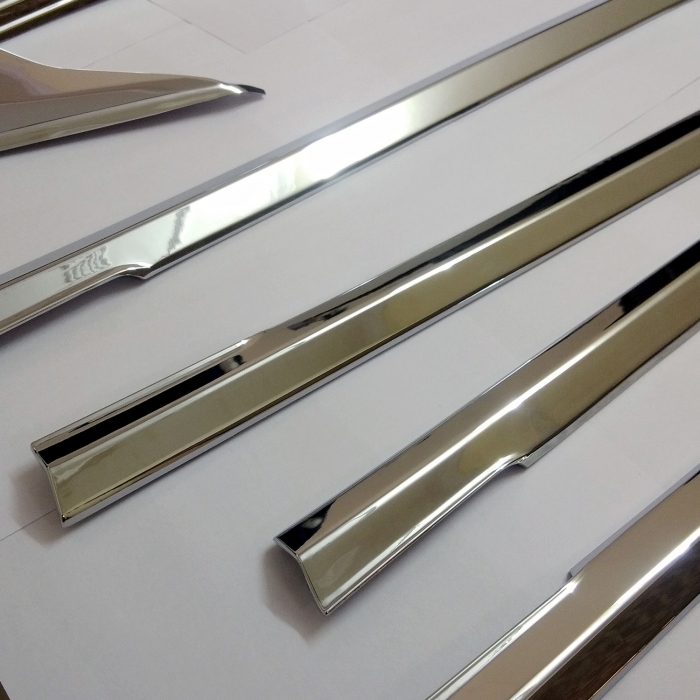 Kia Seltos Lower Window Chrome Garnish Trims ABS Material (Set Of 6Pcs.) Kia Seltos Lower Window Chrome Garnish Trims ABS Material (Set Of 6Pcs.)
